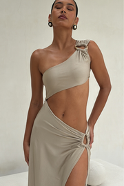 Scarlett One Shoulder Dress in Gold