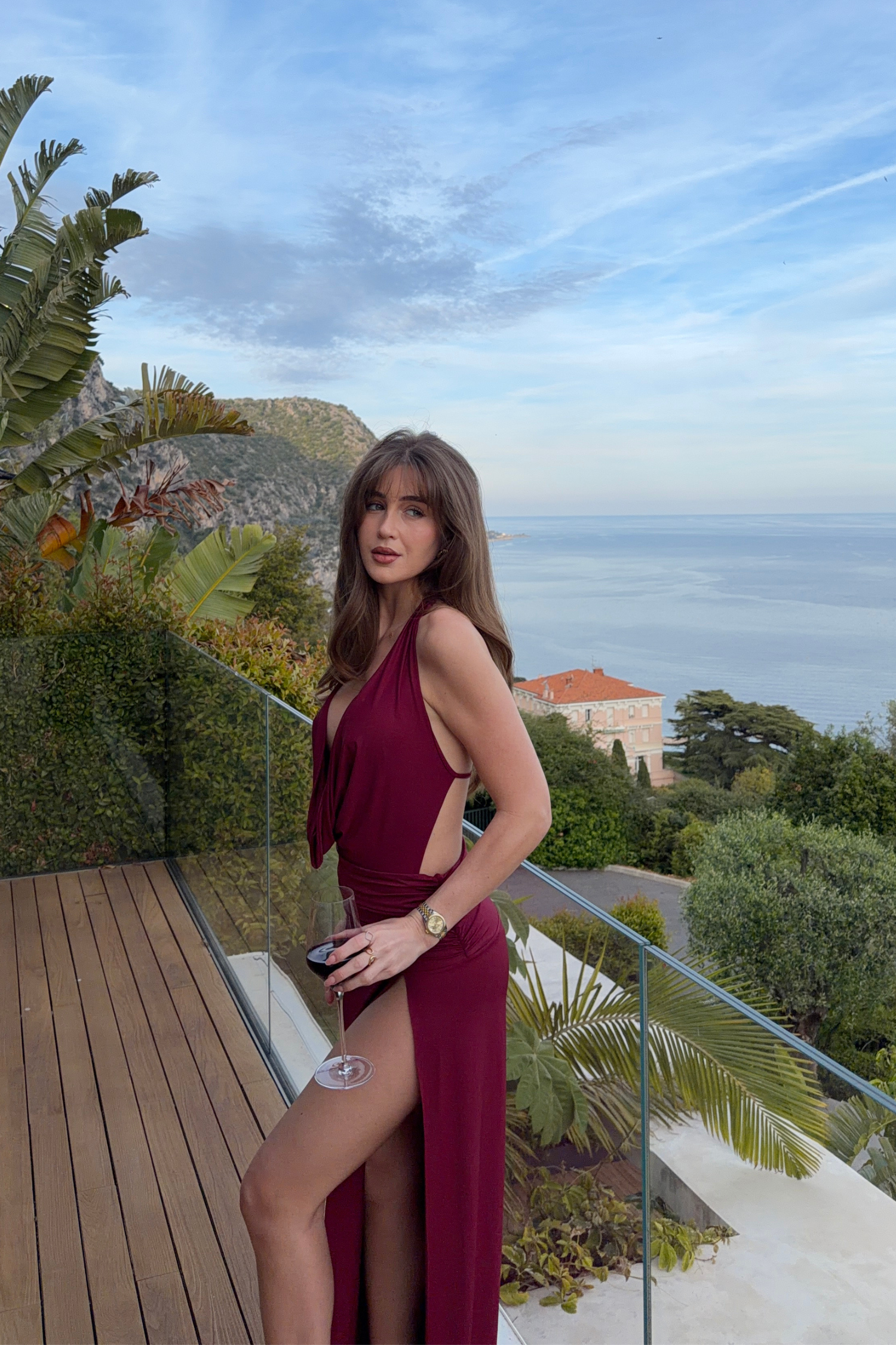 Elara Dress in Cherry